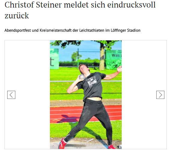 Christof Steiner meldet sich eindrucksvoll zurück