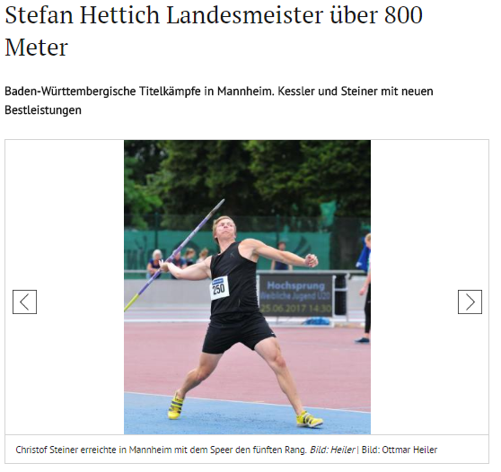 Stefan Hettich Landesmeister über 800 Meter
